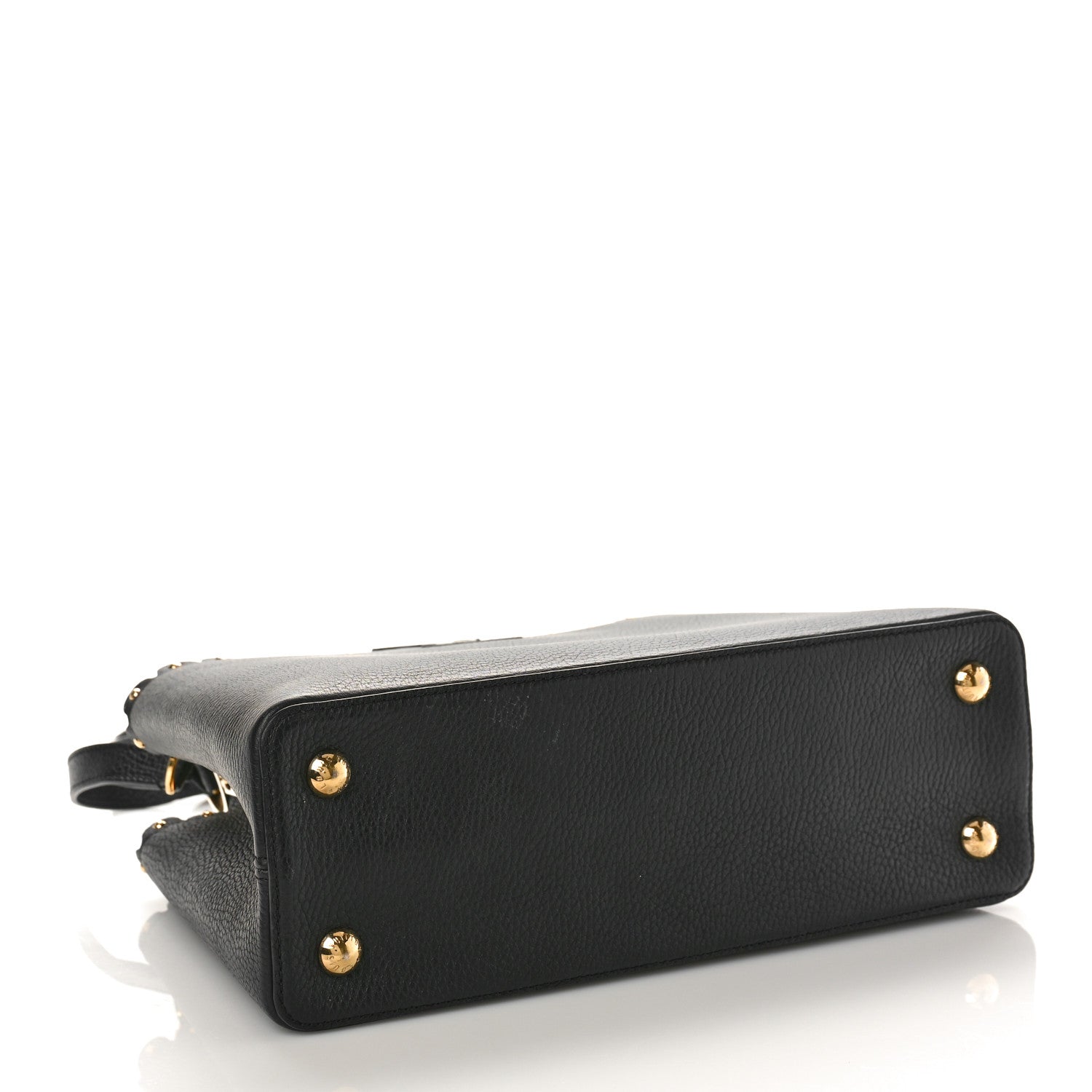 Louis Vuitton Taurillon Studded Capucines PM Black 4 of 8