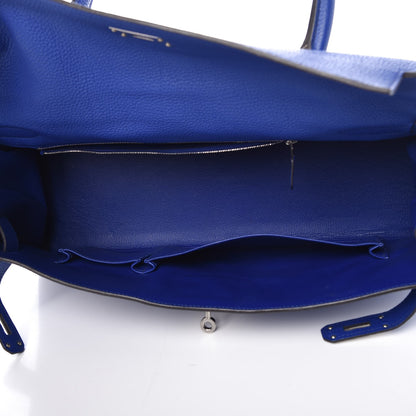Hermes Taurillon Clemence Shoulder Kelly 40 Bleu Electrique 4 of 17