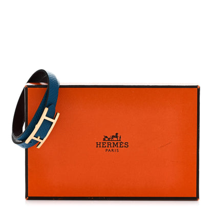 Hermes Epsom Swift Behapi Double Tour Bracelet XS Bleu Izmir Rouge H 6 of 6