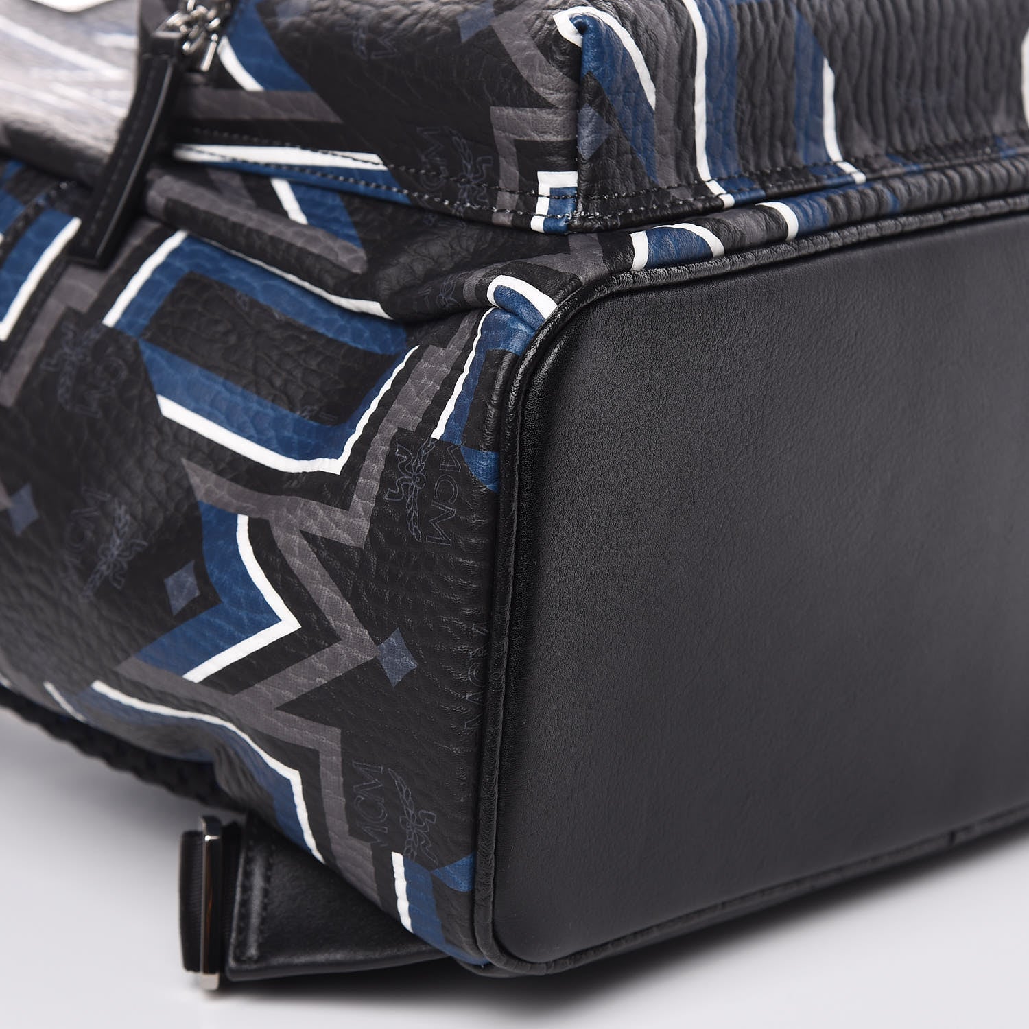 MCM Visetos Gunta Striped Printed Medium Stark Backpack Black 8 of 11