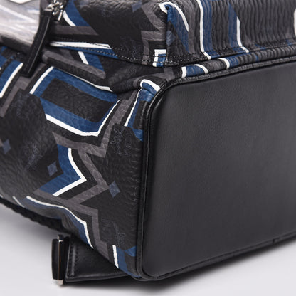 MCM Visetos Gunta Striped Printed Medium Stark Backpack Black 8 of 11