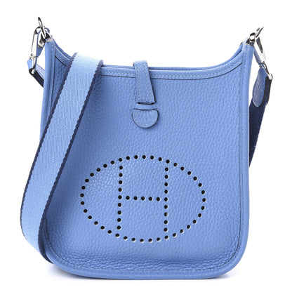Hermes Taurillon Clemence Amazone Evelyne TPM Bleu Paradis Bleu Saphir 1 of 11