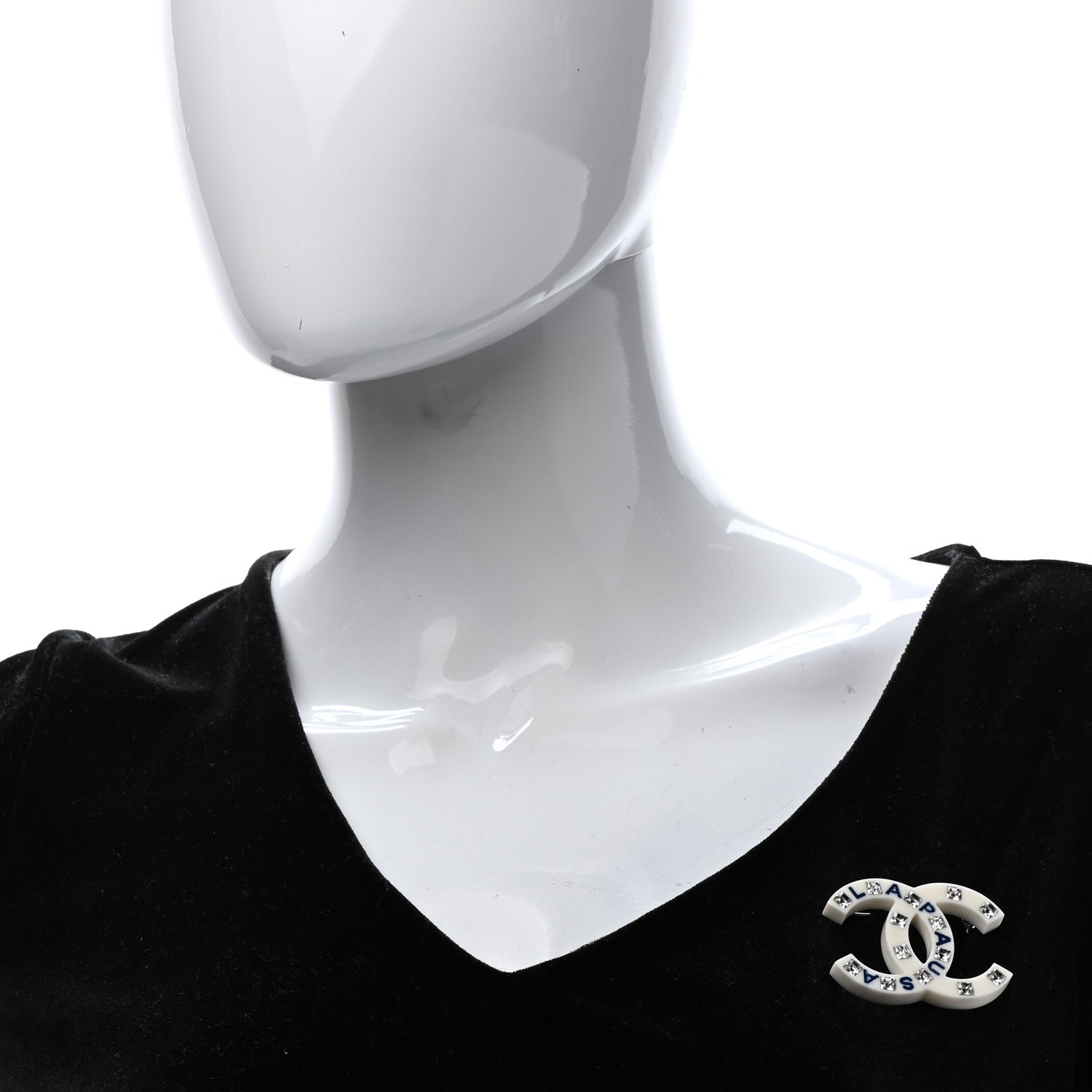 Chanel Resin Crystal La Pausa CC Brooch White 2 of 4