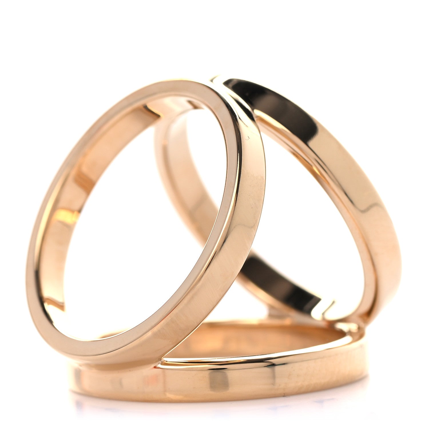 Hermes Permabrass Rose Gold Plated Trio Scarf Ring 3 of 5