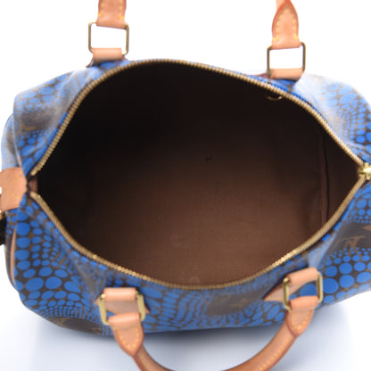 Louis Vuitton Monogram Kusama Town Speedy 30 Blue 5 of 17
