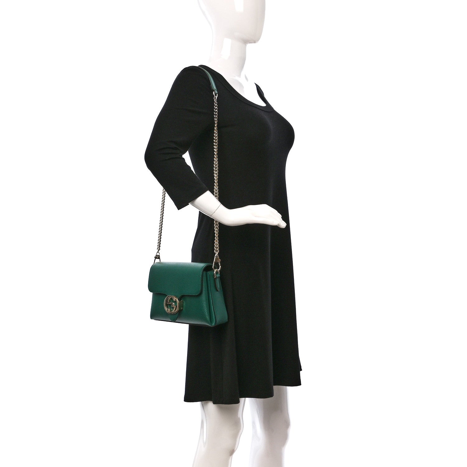 Gucci Dollar Calfskin Interlocking G Crossbody Bag Emerald 2 of 11