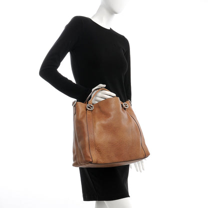Gucci Pebbled Calfskin Medium Miss GG Top Handle Bag Light Cuir 3 of 11