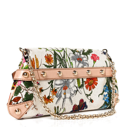 Gucci Canvas Flora Floral Horsebit Clutch 3 of 10