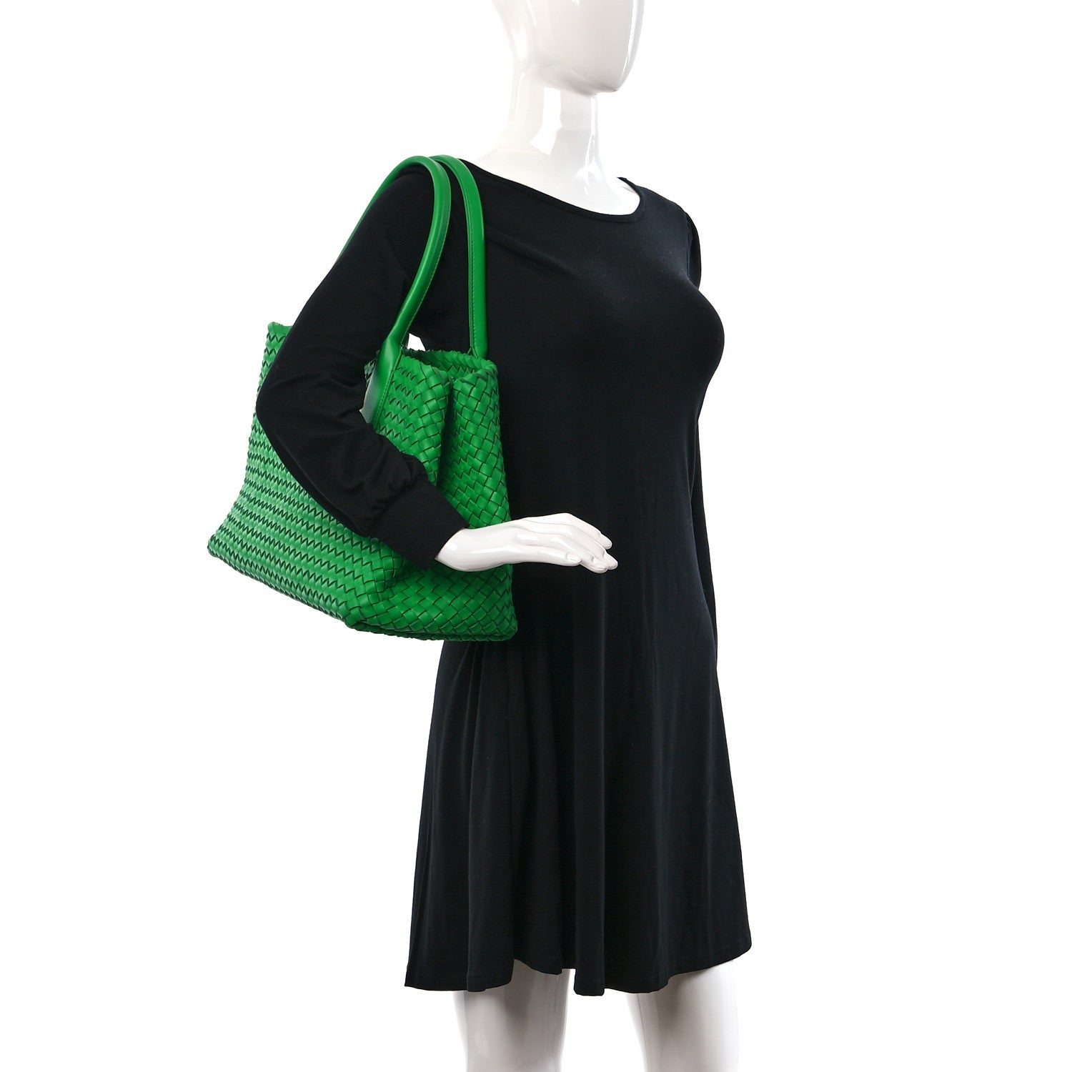 Bottega Veneta Lambskin Intreccio Medium Cabat Parakeet 3 of 12