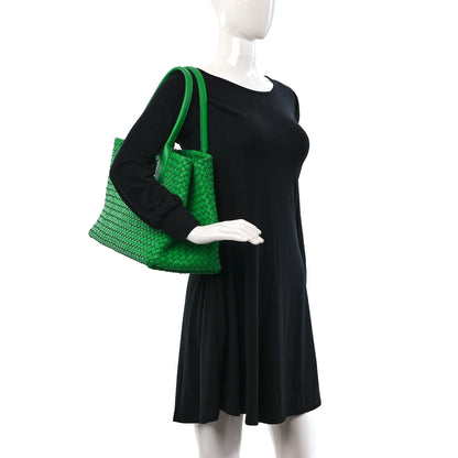 Bottega Veneta Lambskin Intreccio Medium Cabat Parakeet 3 of 12