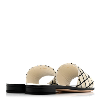 Chanel Pearl Embroidery CC Mules 39.5 Black White 5 of 10