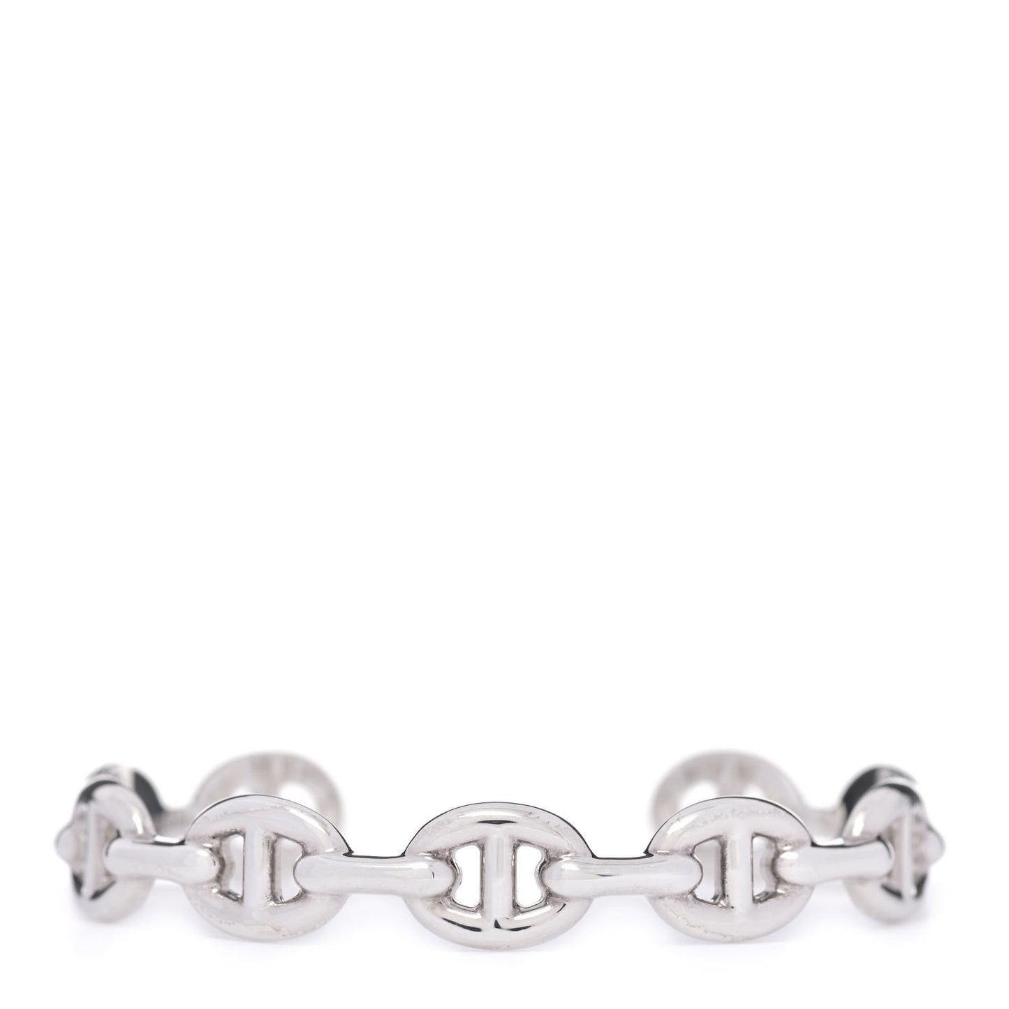 Sterling Silver MM Chaine d'Ancre Enchainee Cuff Bracelet LG