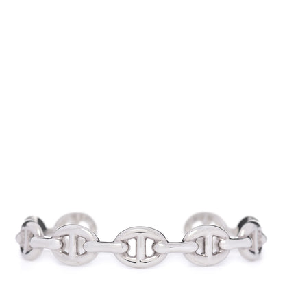 Hermes Sterling Silver MM Chaine d'Ancre Enchainee Cuff Bracelet LG 1 of 5
