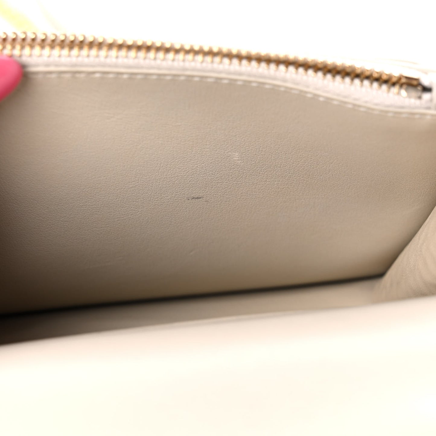 Calfskin Crocodile Embossed Monogram Sunset Chain Wallet Blanc Vintage
