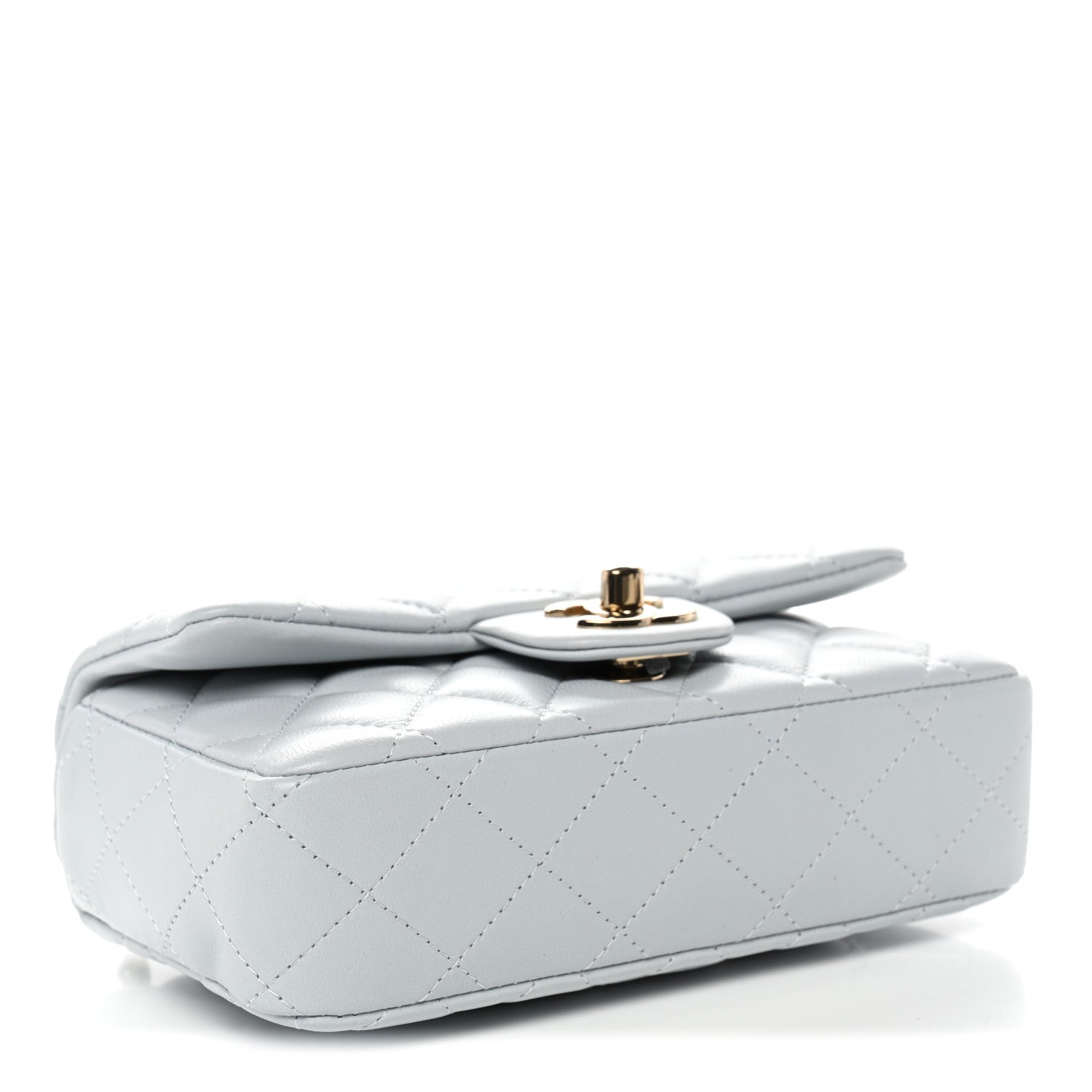 Chanel Lambskin Quilted Extra Mini Rectangular Flap Light Blue 4 of 10