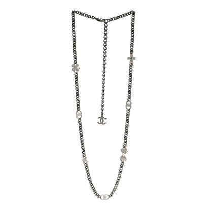 Chanel Crystal Lucky Charms Necklace Silver 3 of 4
