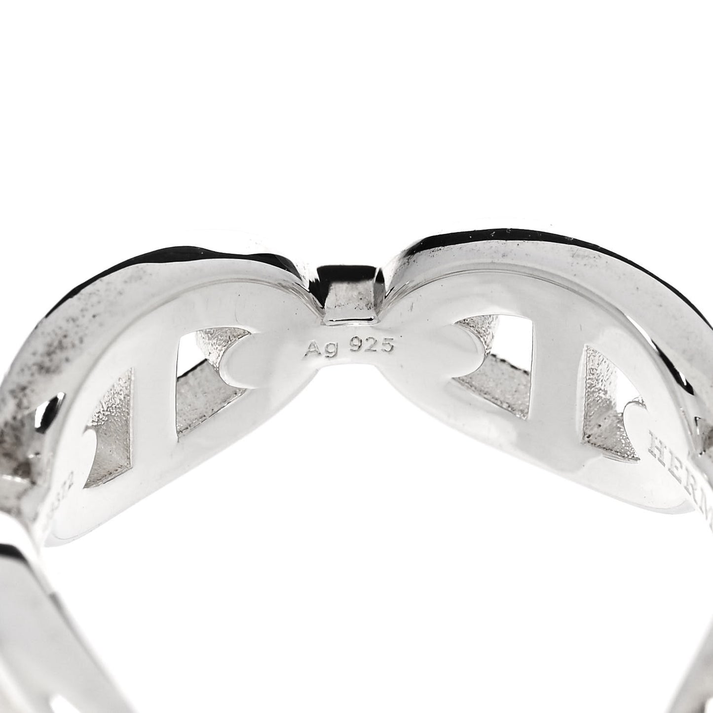 Sterling Silver PM Chaine d'Ancre Enchainee Band Ring 52 6