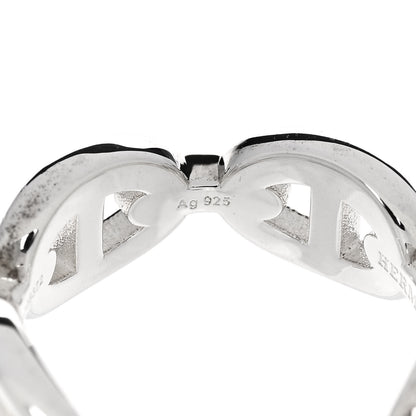 Hermes Sterling Silver PM Chaine d'Ancre Enchainee Band Ring 52 6 8 of 9