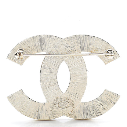 Chanel Metal Quilted CC Brooch Silver Gold 3 of 5