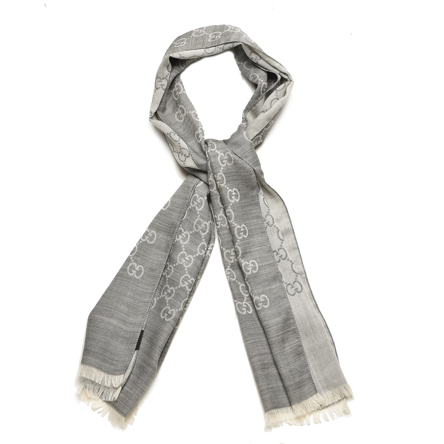 Wool Silk GG Monogram GGNat Scarf Lead