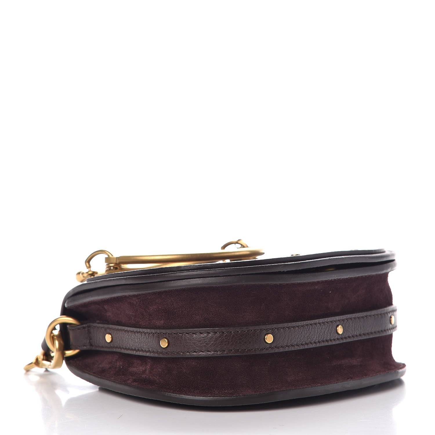 Chloe Calfskin Suede Small Nile Bracelet Bag Carbon Brown 4 of 8