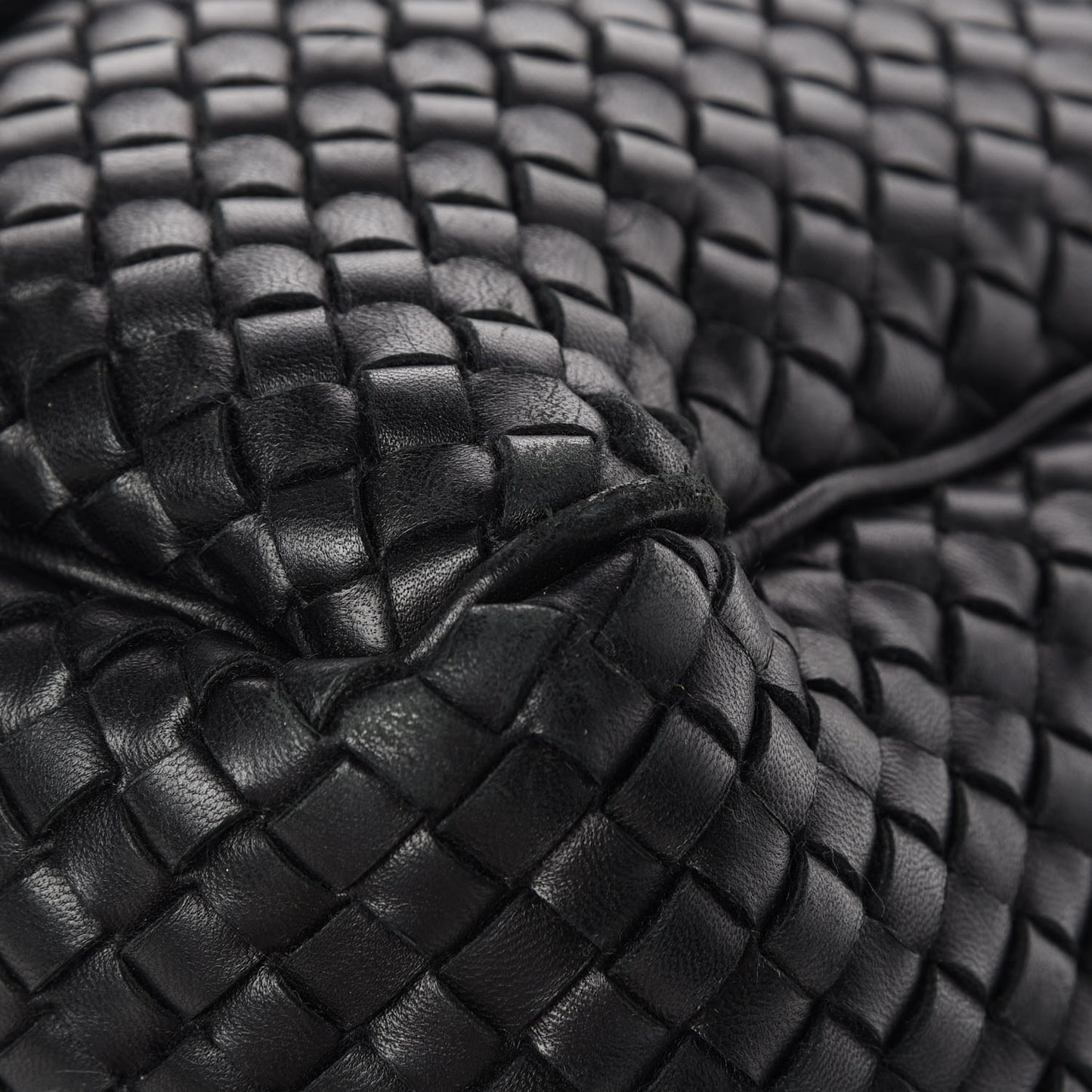 Wool Nappa Intrecciato Tote Black