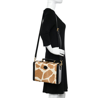 Gucci Pony Hair Giraffe Print Small Suitcase 2 of 13