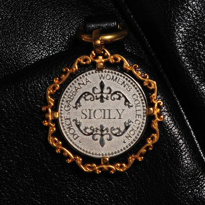 Dolce & Gabbana Deerskin Large Miss Sicily Satchel Black 7 of 9