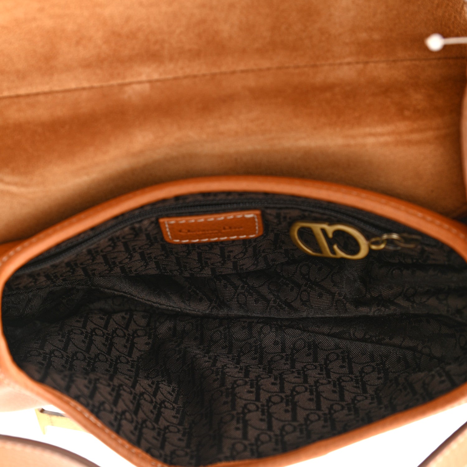 Christian Dior Calfskin Saddle Bag Tan 5 of 11