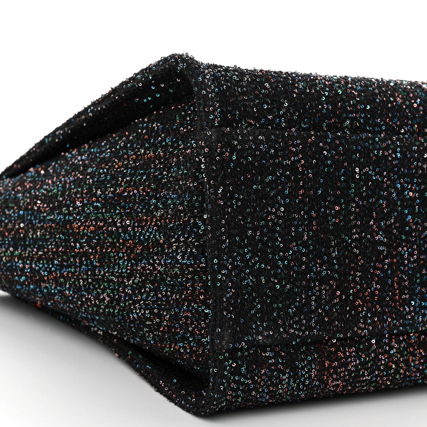 Calfskin Sequin Medium Deauville Tote Black