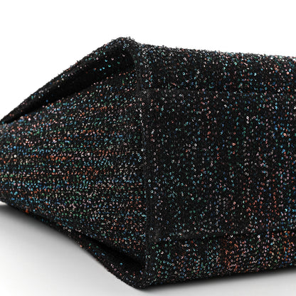 Chanel Calfskin Sequin Medium Deauville Tote Black 9 of 10