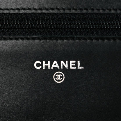 Chanel Patent Quilted Wallet On Chain WOC Black 7 of 9