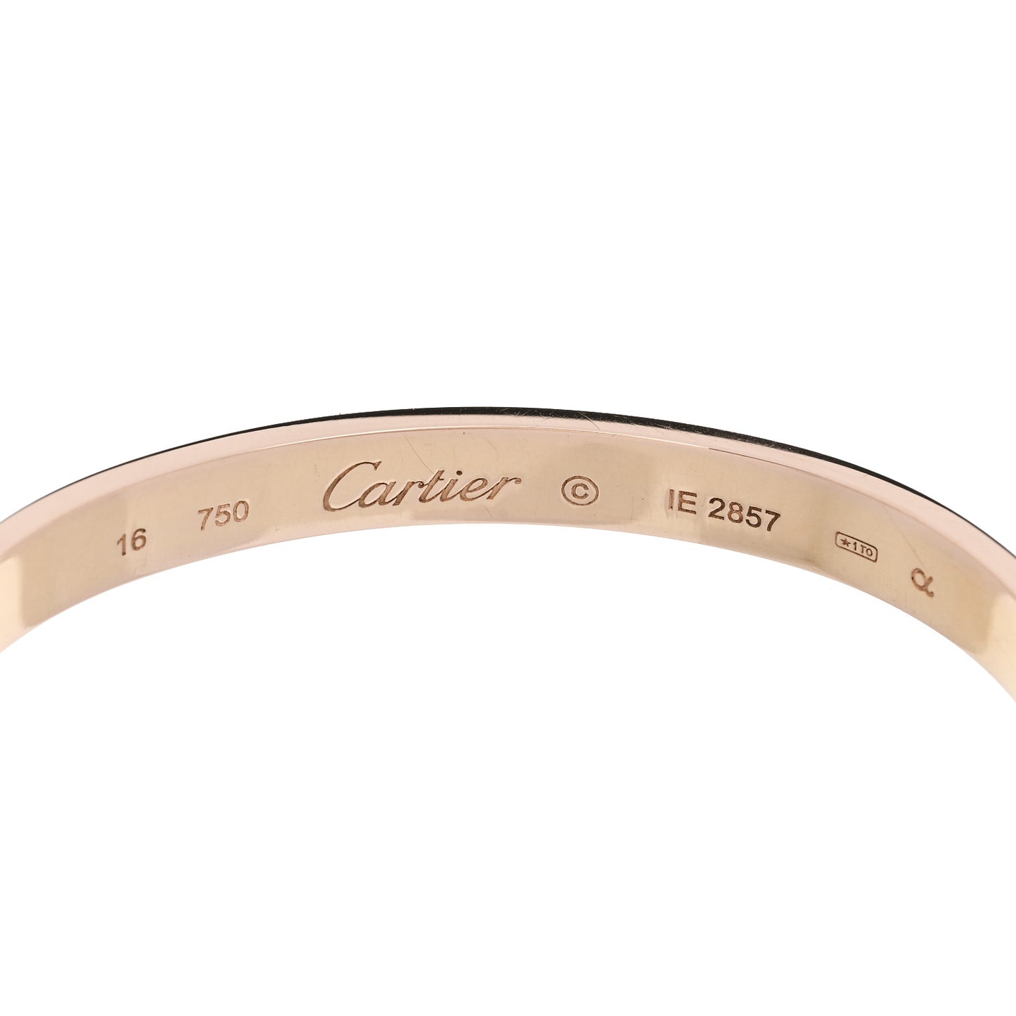 18k Pink Gold Love Bracelet 16
