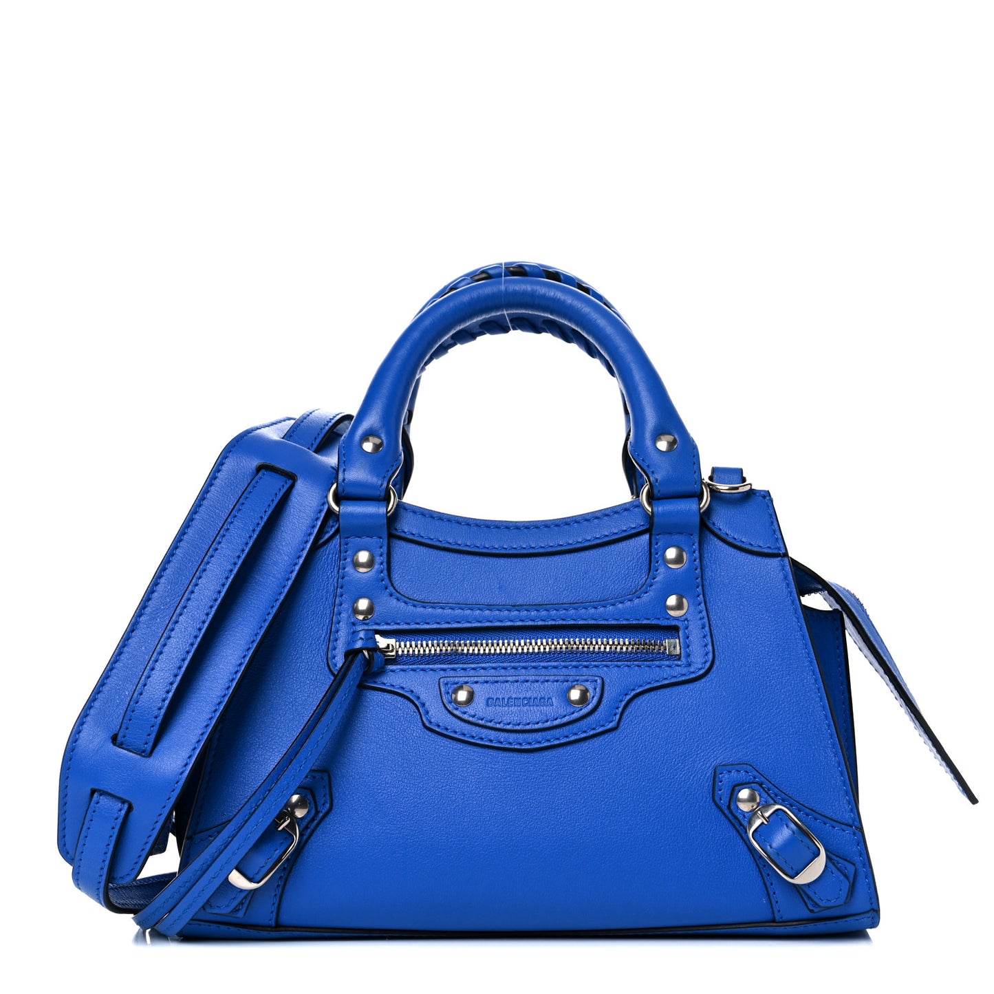 Smooth Calfskin Neo Classic Silver Hardware Mini City Bleu