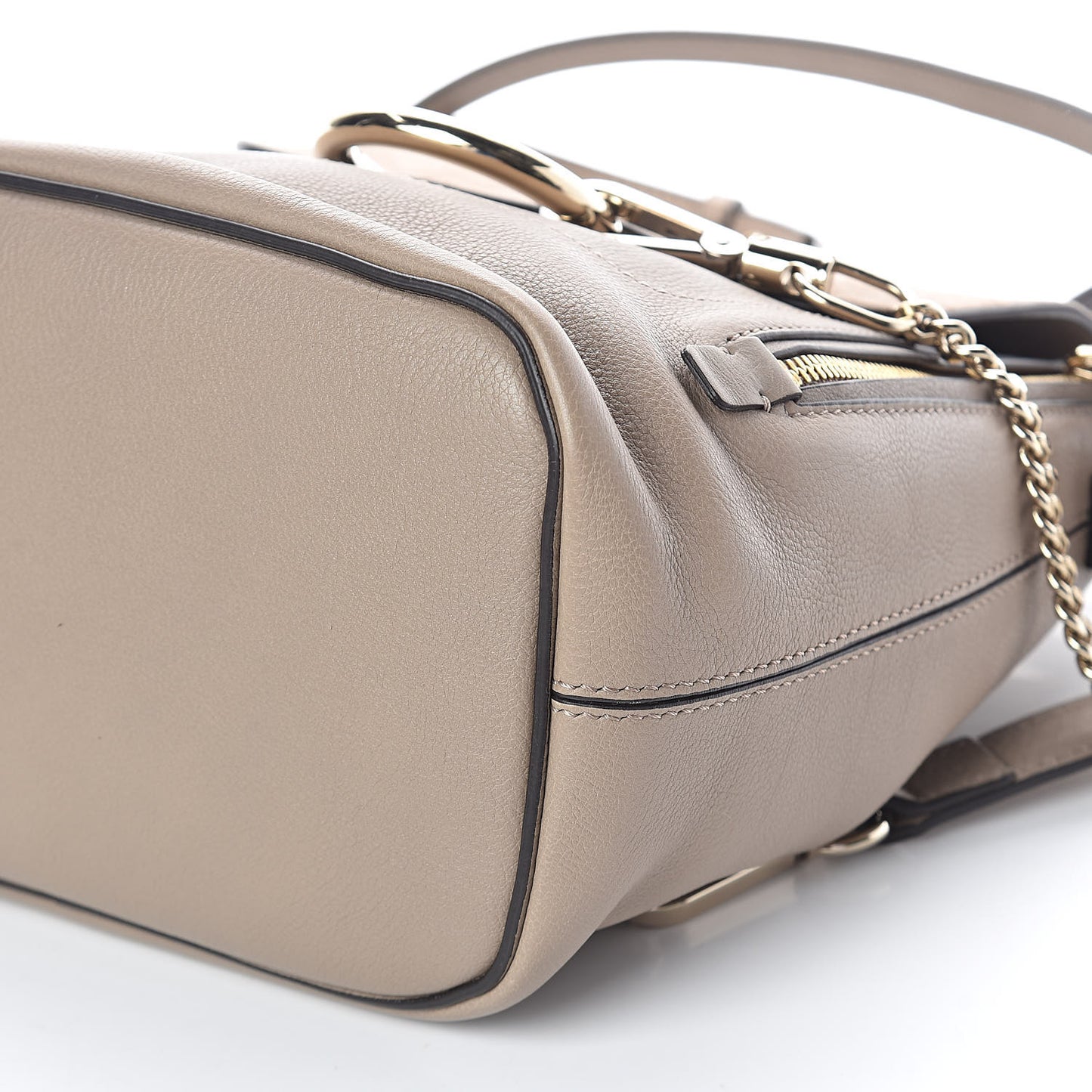 Suede Calfskin Small Faye Backpack Motty Grey