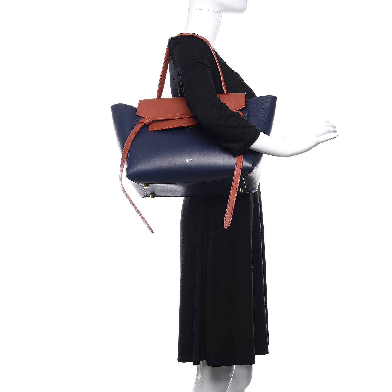 Celine Smooth Calfskin Large Bi-Color Belt Bag Midnight 3 of 17