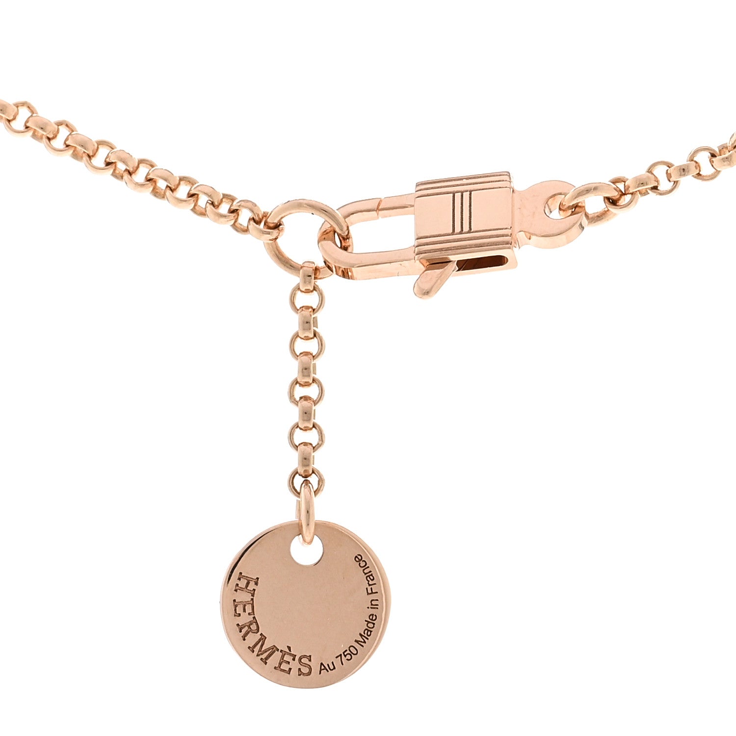 Hermes 18K Rose Gold Clou d'H Pendant Necklace 4 of 6
