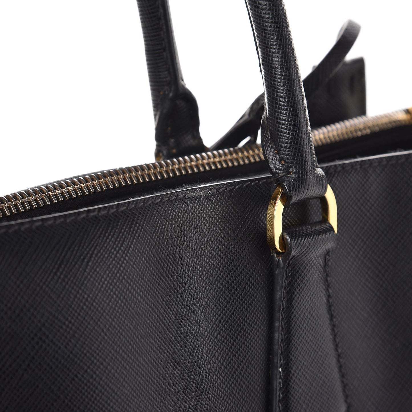Saffiano Lux Extra Large Galleria Double Zip Tote Black