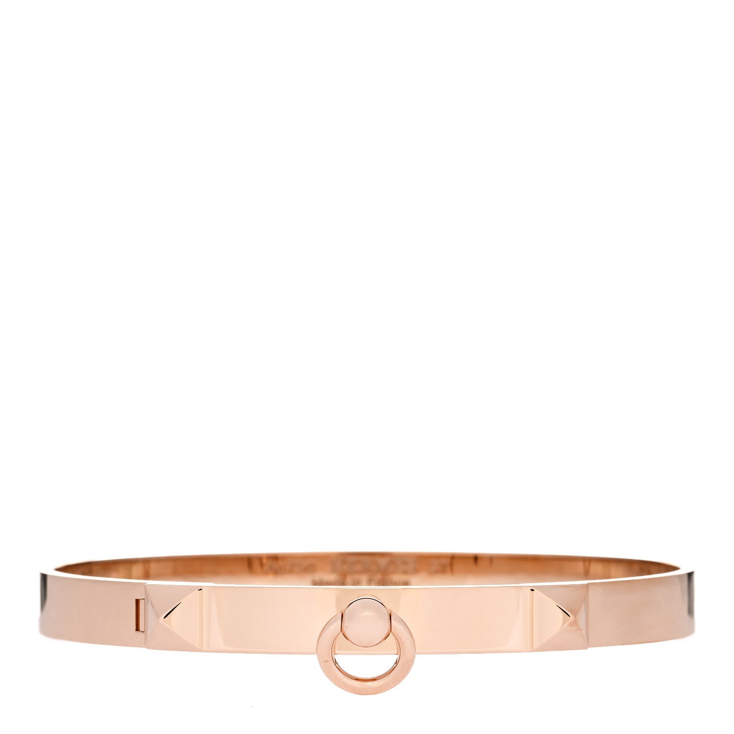 Hermes 18K Rose Gold PM Collier De Chien Bracelet ST 1 of 4
