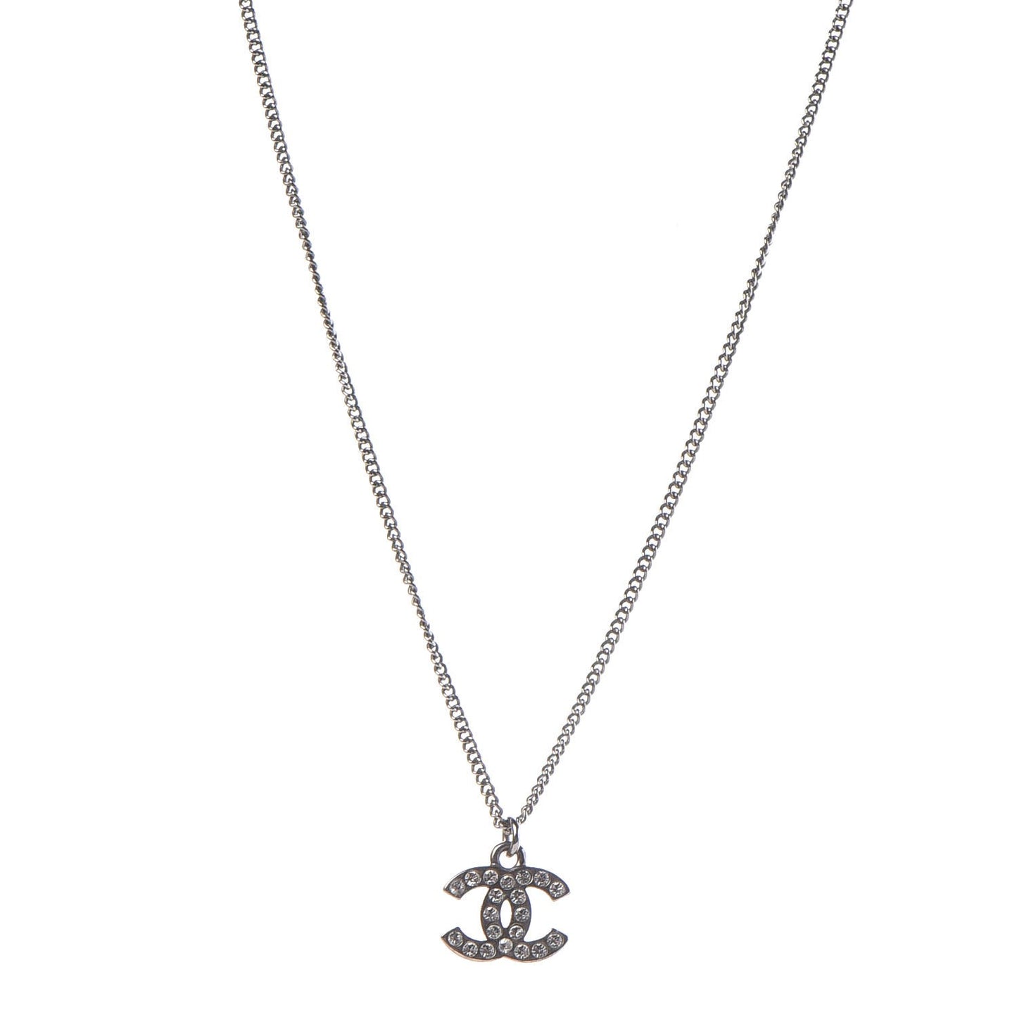Crystal CC Necklace Silver
