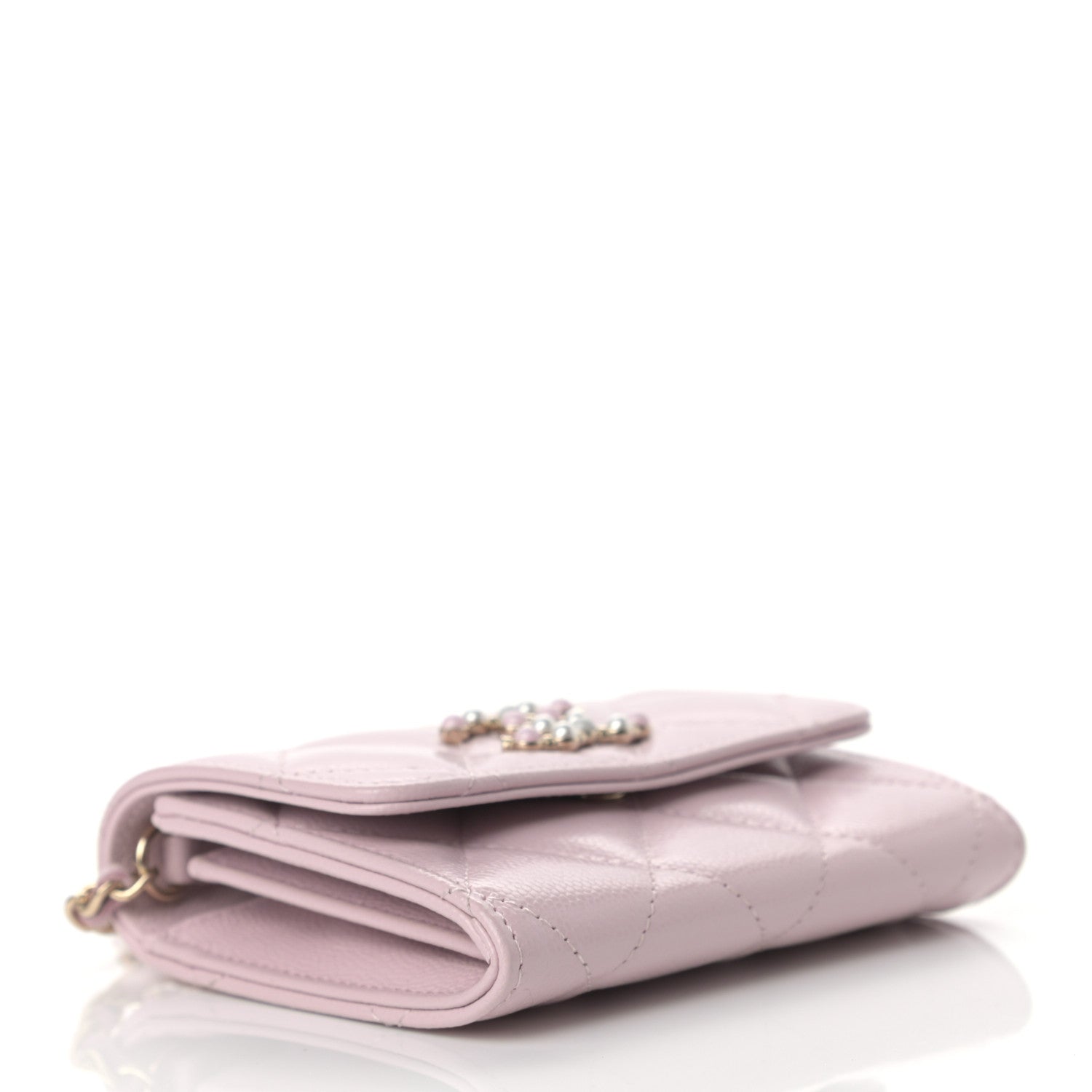 Chanel Caviar Quilted Coco Candy Card Holder On Chain Light Pink 3 of 9