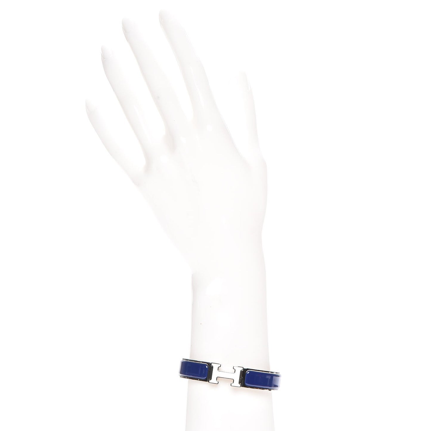 Narrow Enamel Clic Clac H Bracelet PM Indigo White