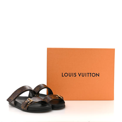 Louis Vuitton Monogram Bom Dia Mule Sandals 39.5 Black 10 of 10