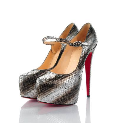 Christian Louboutin Watersnake Lady Daf 160 Pumps 40 Metallic 4 of 7
