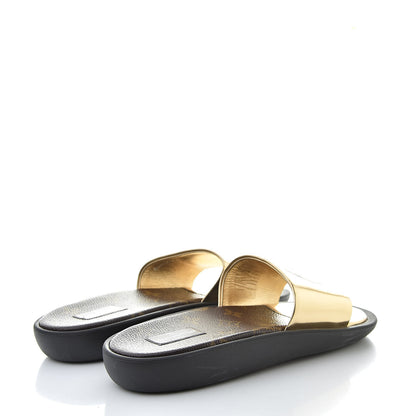 Louis Vuitton Metallic Calfskin Sunbath Slide Sandals 36 Gold 4 of 8