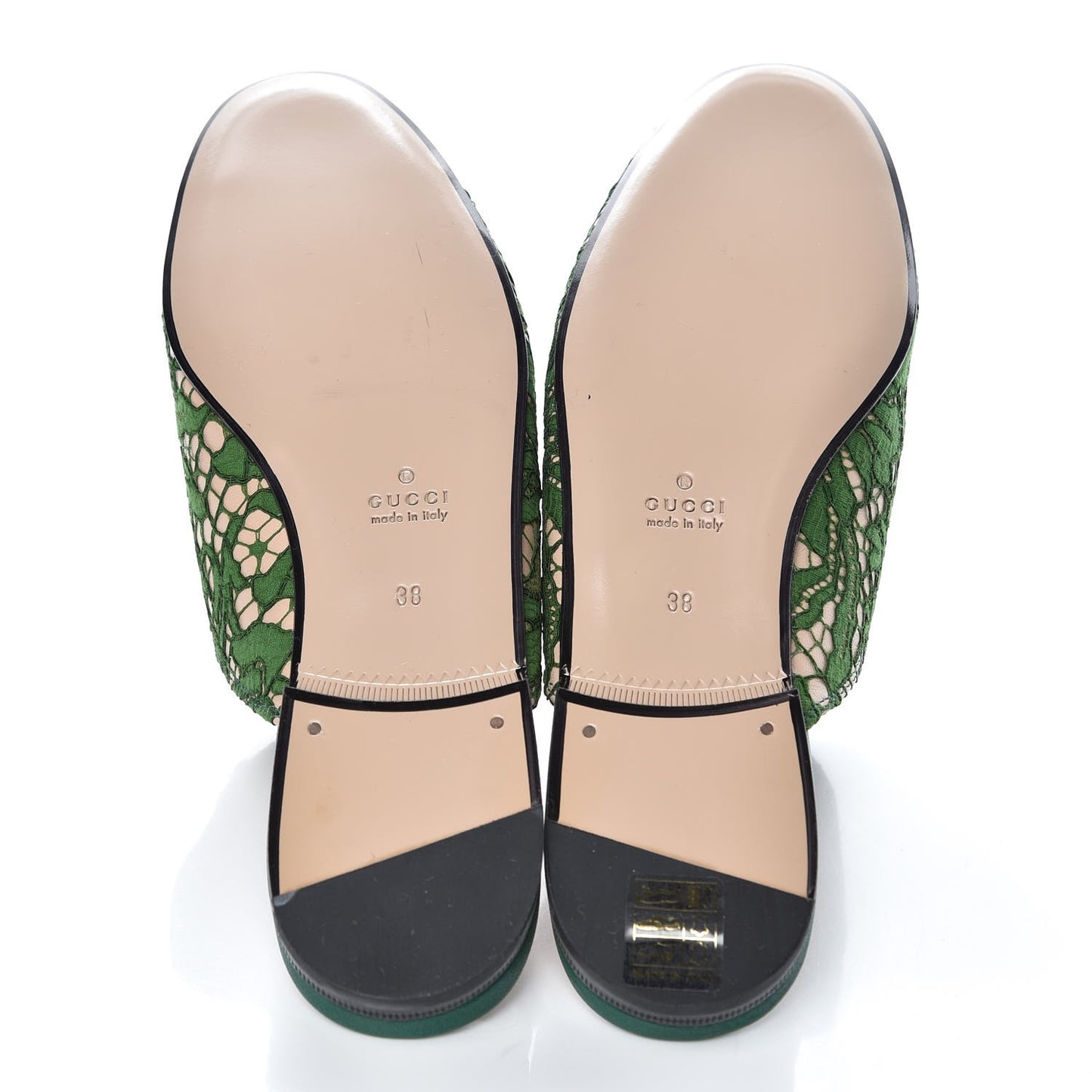 Lace Malaga Kid Womens Princetown Slippers 38 Green Grass Skin Rose