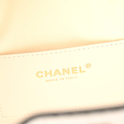 Chanel Braided Raffia Calfskin Mini Chanel 25 Handbag White Black 6 of 11