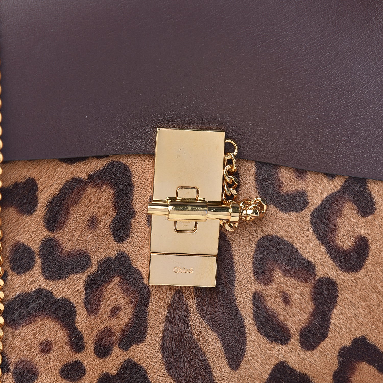Chloe Calfskin Calf Hair Leopard Print Drew Shoulder Bag 12 of 12
