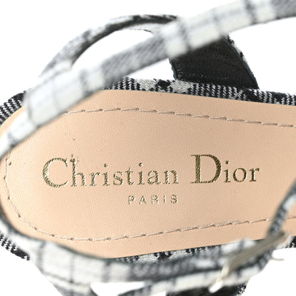 Christian Dior Canvas Tartan Gang Ankle Strap Slingback Pumps 40 Black 8 of 8
