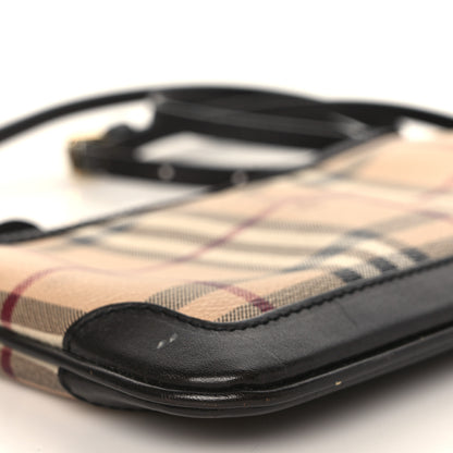 Burberry Haymarket Check Small Peyton Crossbody Clutch Bag Chocolate 9 of 11